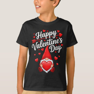 Happy Valentines Day Gnome Red Hearts Love Women T-Shirt