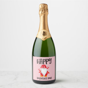 Happy Valentine's Day Gnome Sparkling Wine Label