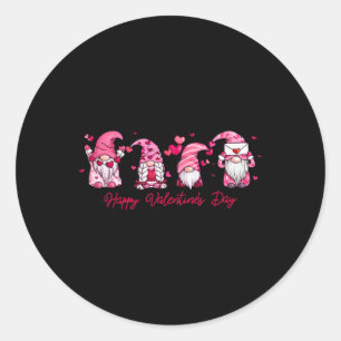 Happy Valentine's Day Gnome With Heart Cute Gnome  Classic Round Sticker