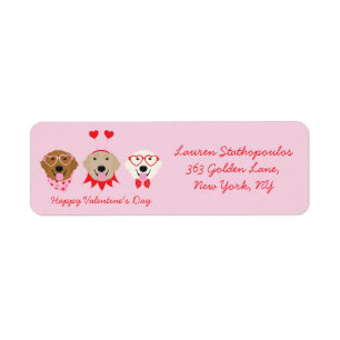 Happy Valentines Day Golden Retriever Dogs