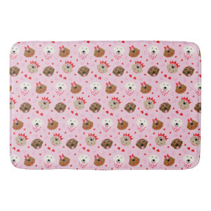 Happy Valentines Day Golden Retriever Dogs Bath Mat