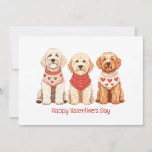 Happy Valentines Day Goldendoodle Dogs Holiday Card