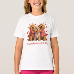 Happy Valentines Day Goldendoodle Dogs T-Shirt