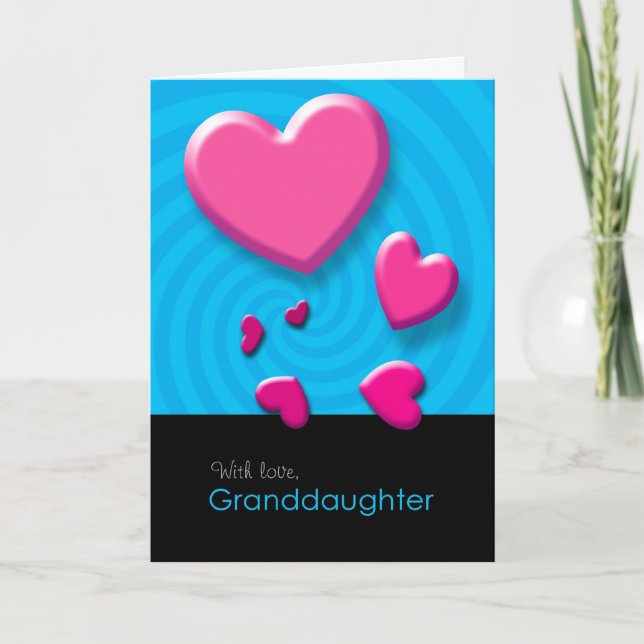 Happy Valentine's Day Granddaughter Greeting Card (Front)