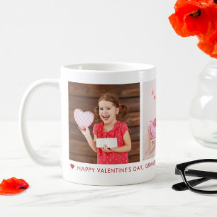 Happy Valentine's Day Grandma 3 Photo Custom Coffee Mug