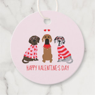 Happy Valentines Day Great Dane Dogs Favour Tags