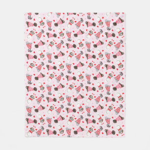 Happy Valentines Day Great Dane Dogs Fleece Blanket