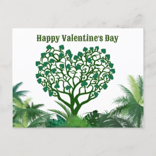 happy valentine's day green natural gift holiday postcard