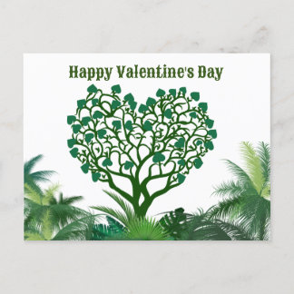 happy valentine's day green natural gift holiday postcard