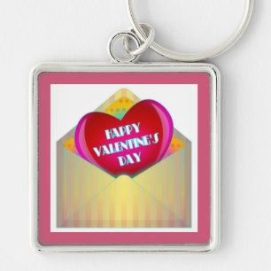 "HAPPY VALENTINE'S DAY" GREETING CARD KEY RING