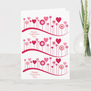 Happy Valentine's Day Greeting Card Pink Red Heart