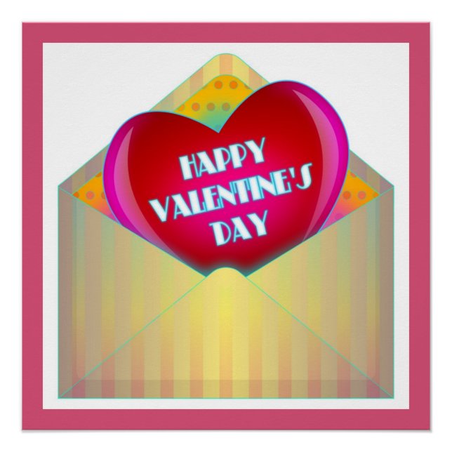 "HAPPY VALENTINE'S DAY" GREETING CARD POSTER (Front)