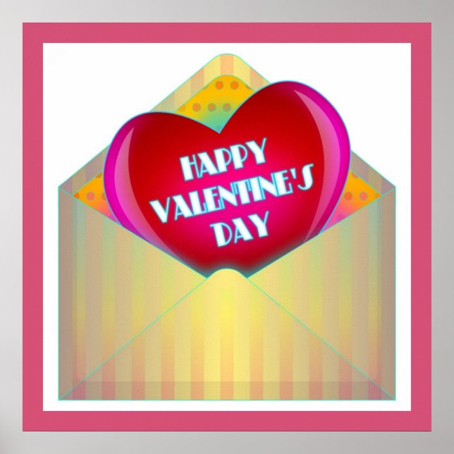 "HAPPY VALENTINE'S DAY" GREETING CARD POSTER (Front)