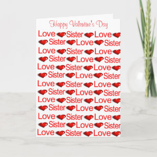 Happy Valentine's Day Greeting Card Sister Heart