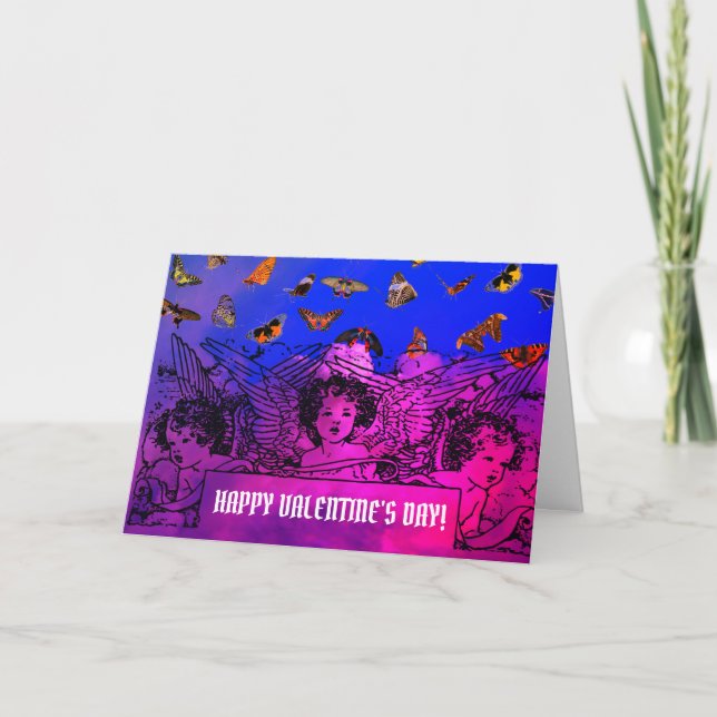 HAPPY VALENTINE'S DAY GREETING CARD WITH ANGELS (Front)