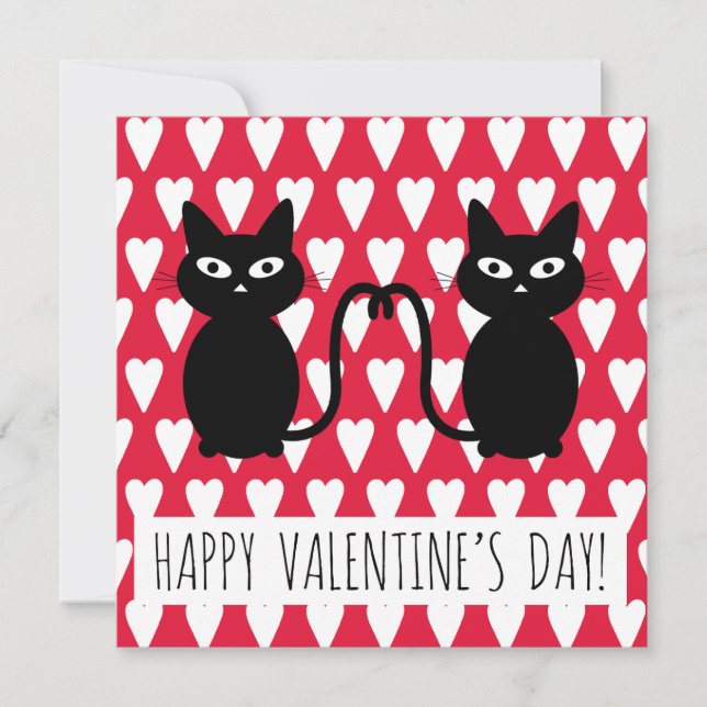 Happy Valentine's Day - Greeting Card with Cats (Front)