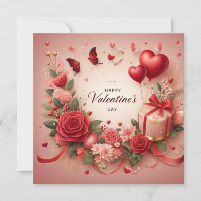 Happy Valentines Day Greeting Cards  (Front)