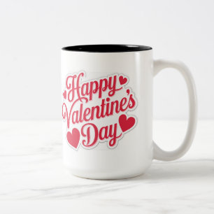 "Happy Valentine's Day Greeting Design Two-Tone Coffee Mug