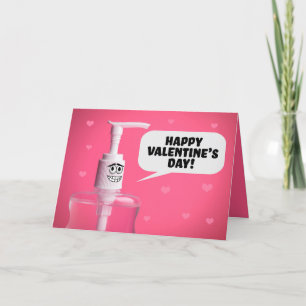 Happy Valentine's Day Hand Sanitizer Humour Holiday Card
