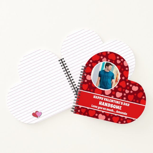 Happy Valentine's Day Handsome Personalised Photo Notebook (Inside)