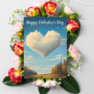 Happy Valentine's Day Heart Cloud  Postcard