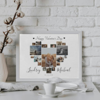 HAPPY VALENTINE'S DAY HEART COLLAGE POSTER