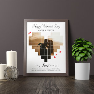 HAPPY VALENTINE'S DAY HEART COLLAGE POSTER