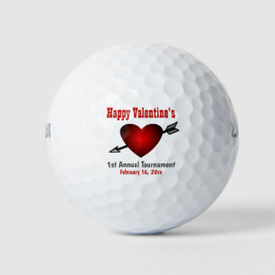 Happy Valentines Day Heart Golf Tournament Balls