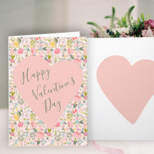 Happy Valentines Day heart Holiday Card