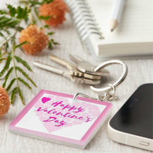"HAPPY VALENTINE'S DAY" HEART KEY RING