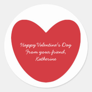 Happy Valentine's Day heart kids classroom custom Classic Round Sticker