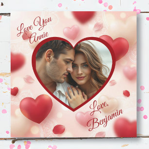 Happy Valentine's Day   Heart Personalized Photo Card