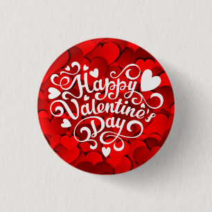Happy Valentine's Day Heart Shape-23803 3 Cm Round Badge