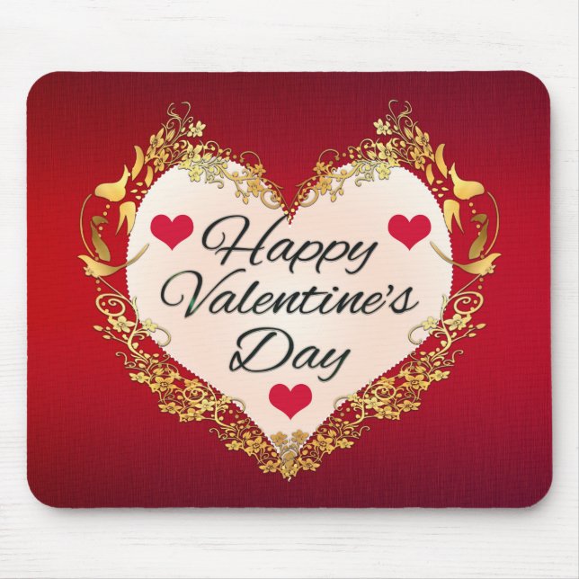 Happy Valentine's Day Heart Shape-47949 Mouse Pad (Front)