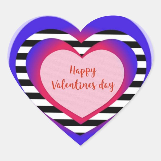Happy Valentine's Day Heart Sticker (Front)