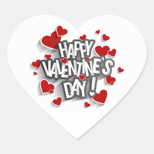 Happy Valentine's Day Heart Sticker
