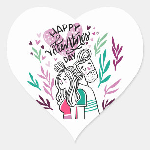 Happy Valentines Day Heart Sticker