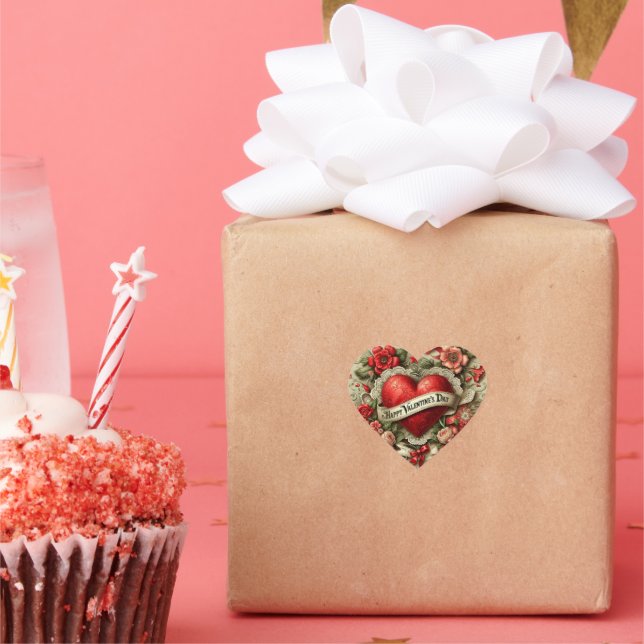 Happy Valentine's Day Heart Sticker (Party)