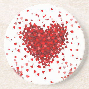 happy valentines day hearts coaster