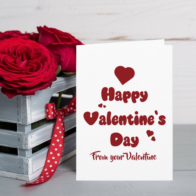 Happy Valentine's Day Hearts Cute Holiday Card (Creator Uploaded)