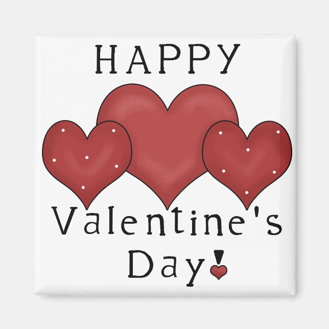 Happy Valentine's Day Hearts D7 - Frig Magnet (Front)