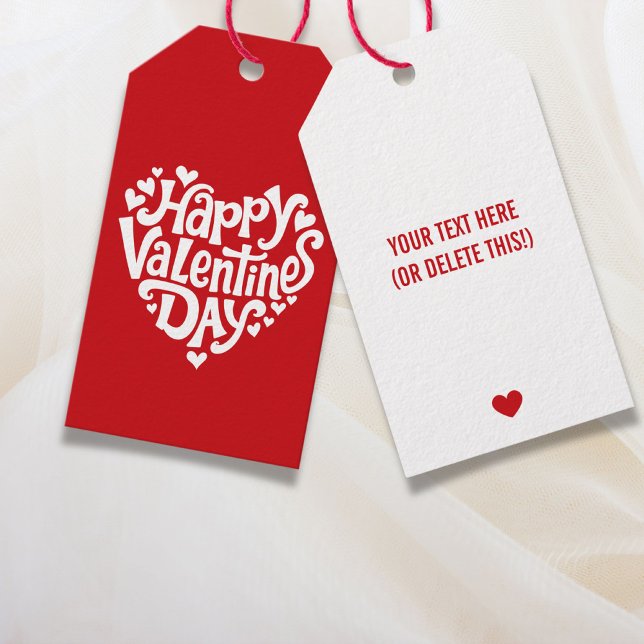 Happy Valentine's Day Hearts Gift Tags (Happy Valentine's Day Hearts Gift Tags)