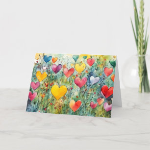 Happy Valentine's Day Hearts  Holiday Card