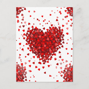 happy valentines day hearts holiday postcard