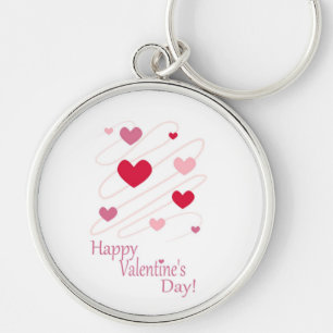 "HAPPY VALENTINE'S DAY" HEARTS KEY RING