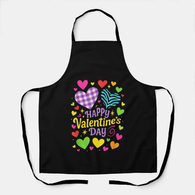 Happy Valentine's Day - Hearts Love Apron (Front)