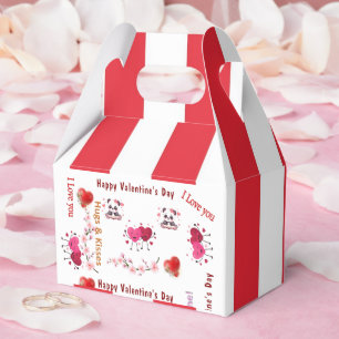 Happy Valentine's Day Hearts Love Gable Favor Box