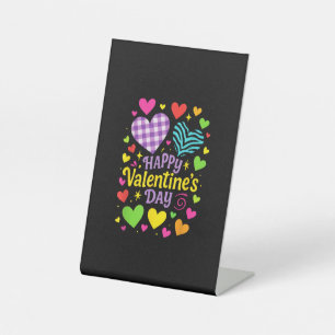 Happy Valentine's Day - Hearts Love Pedestal Sign