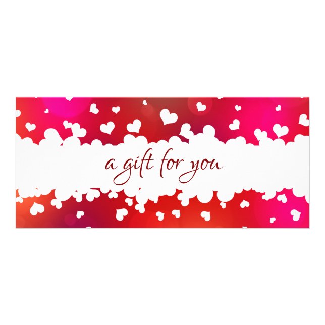Happy Valentine's Day Hearts Lovely Gift Card (Front)