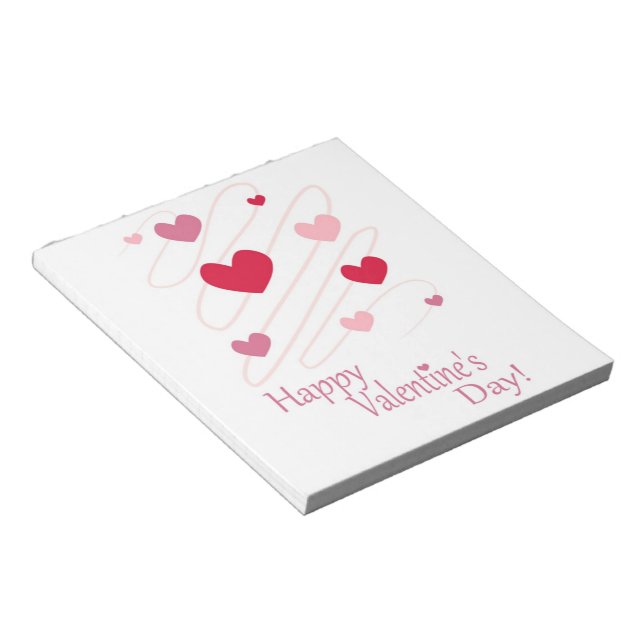 "HAPPY VALENTINE'S DAY" HEARTS NOTEPAD (Angled)